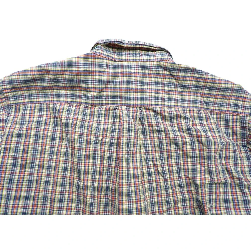 Ralph Lauren Boys Large 16/18 Plaid Button Down Shirt Madras OCBD Cotton LS Pony